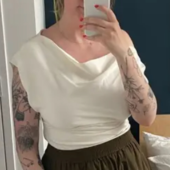 Proenza Schouler White Ruched Top Size 8 Career Off the Shoulder Designer $790 - Picture 9 of 11